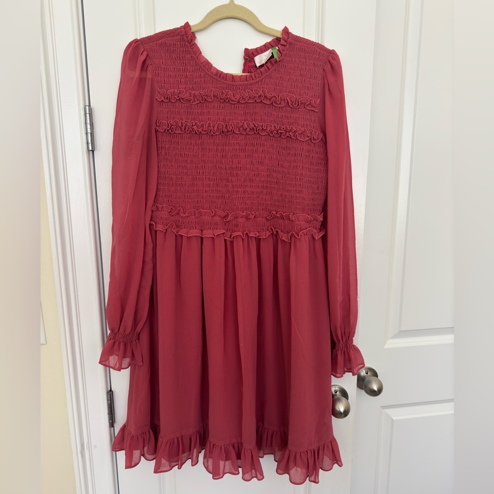 Rachel Parcell Smocked Long Sleeve Dress